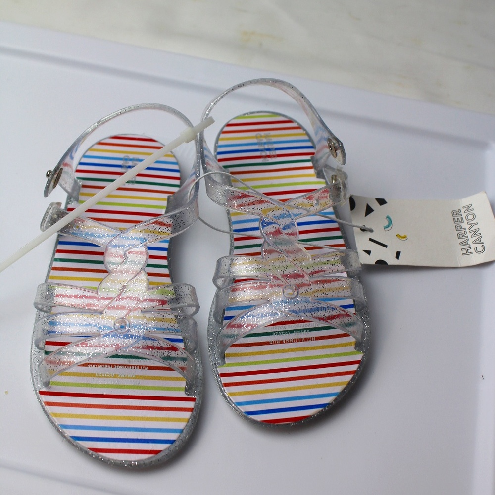 HARPER CANYON GIRLS GLITTER CLEAR SANDAL
